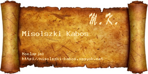 Misolszki Kabos névjegykártya